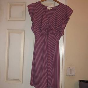 - Size small ruched waist ruffle short also purple and white dress.  size small